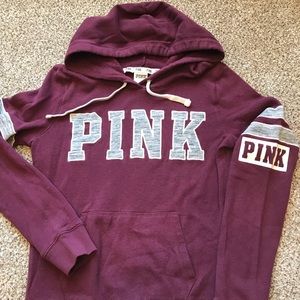 Small Burgundy VS Pink pullover hoodie